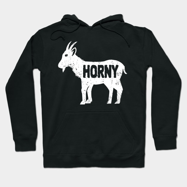 Horny Goat Funny adult humor mens Inappropriate Hoodie by Shanti-Ru Design